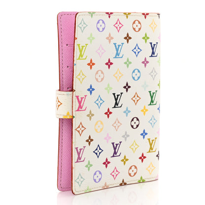 Louis Vuitton Monogram Multicolor Small Ring Agenda Cover White Litchi 3 of 7