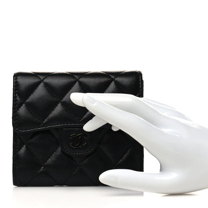 Chanel Lambskin Quilted Compact Flap Wallet So Black 3 of 10