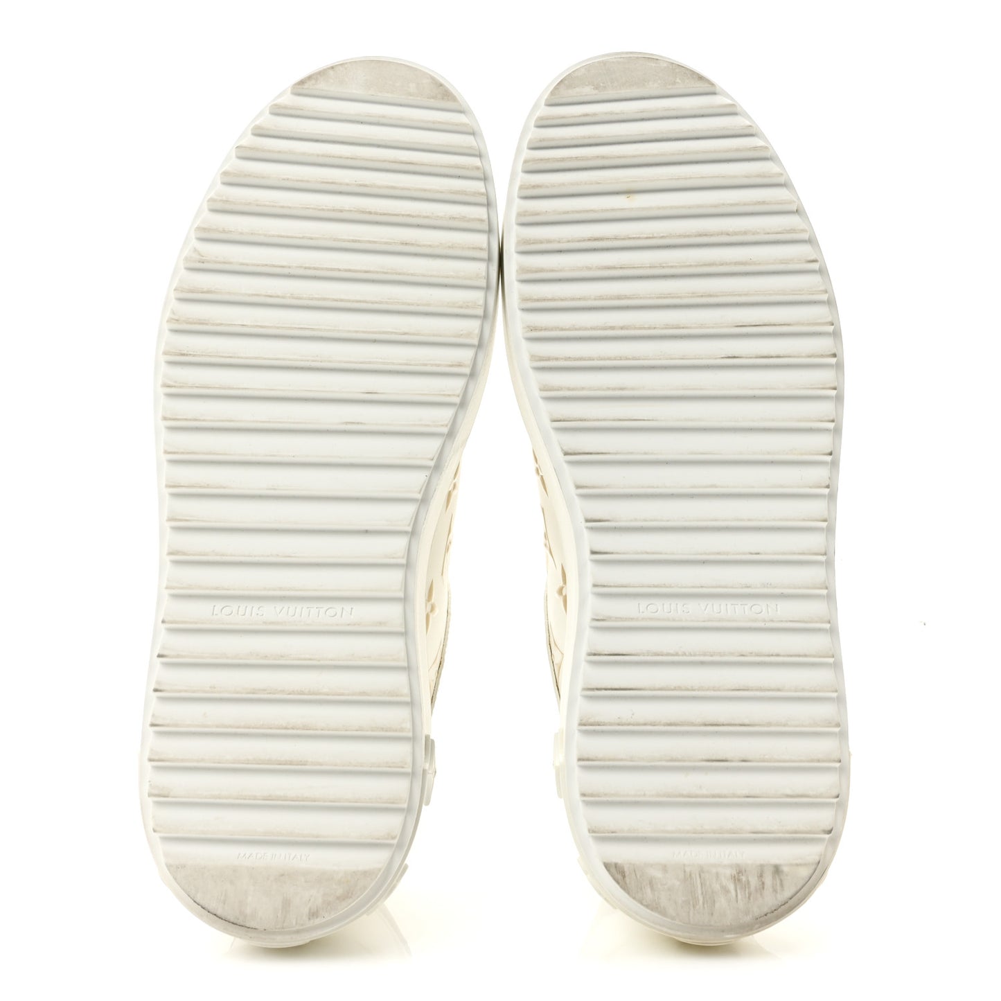 Calfskin Monogram Debossed Time Out Sneakers 37 White Gold