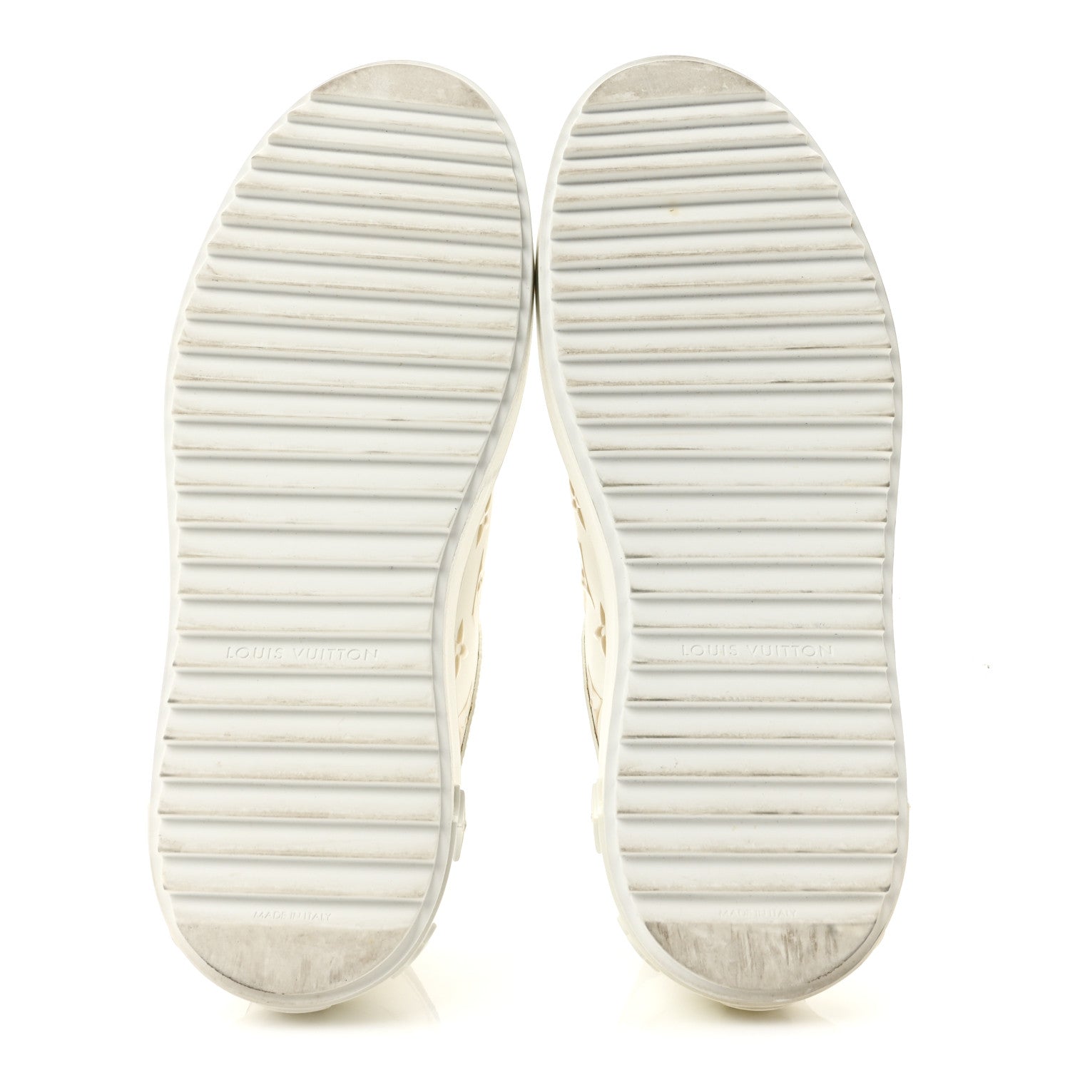 Louis Vuitton Calfskin Monogram Debossed Time Out Sneakers 37 White Gold 6 of 11