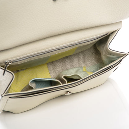 Gucci Pebbled Calfskin Medium Bamboo Daily Flap Shoulder Bag Mystic White 5 of 8