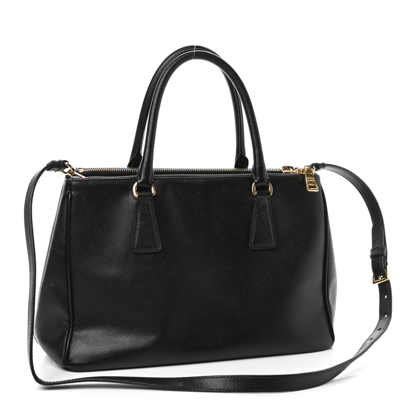 Saffiano Small Galleria Double Zip Tote Black