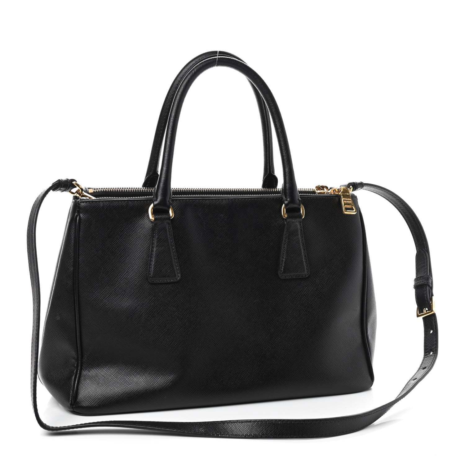 Prada Saffiano Small Galleria Double Zip Tote Black 3 of 10