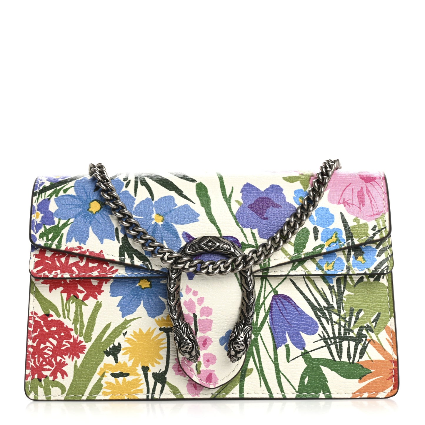 X KEN SCOTT New Shangai Calfskin Jardin D'Avril Floral Print Super Mini Dionysus Shoulder Bag Ivory Pink