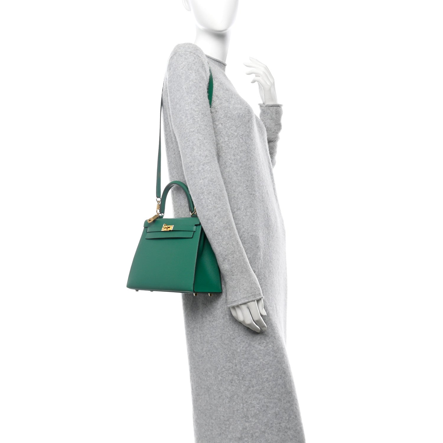 Hermes Epsom Kelly Sellier 25 Vert Vertigo 2 of 10