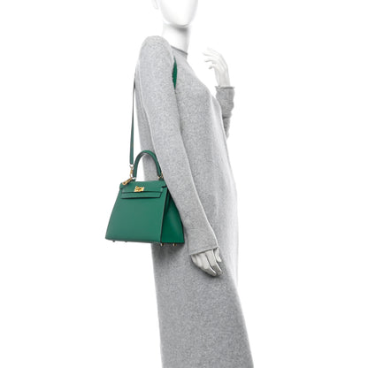 Hermes Epsom Kelly Sellier 25 Vert Vertigo 2 of 10