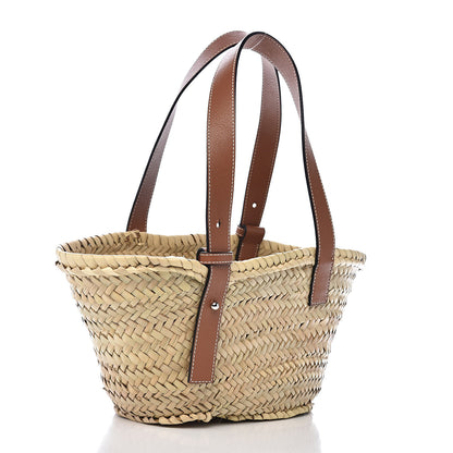 Loewe Raffia Small Basket Tote Bag Natural Tan 3 of 9
