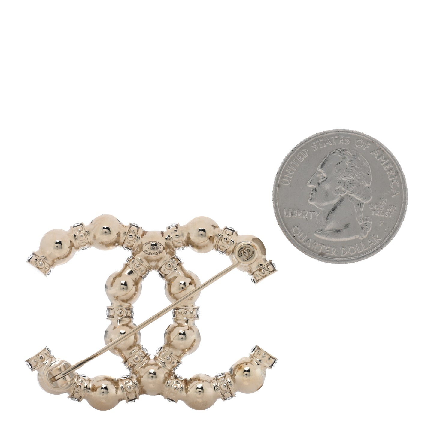 Pearl Crystal Nefertiti CC Brooch Gold