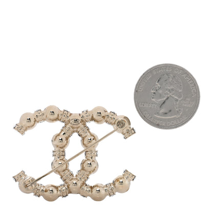 Chanel Pearl Crystal Nefertiti CC Brooch Gold 2 of 4