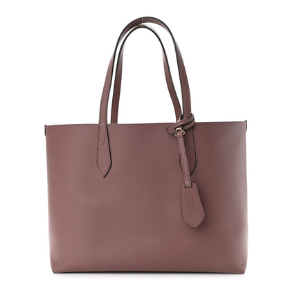 Burberry Grainy Calfskin Haymarket Check Medium Reversible Tote Light Elderberry 2 of 18