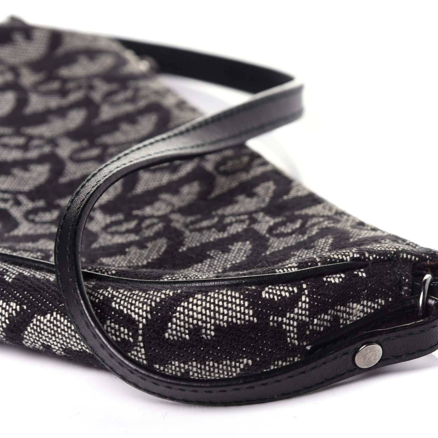 Christian Dior Monogram Mini Saddle Pochette Black 9 of 11