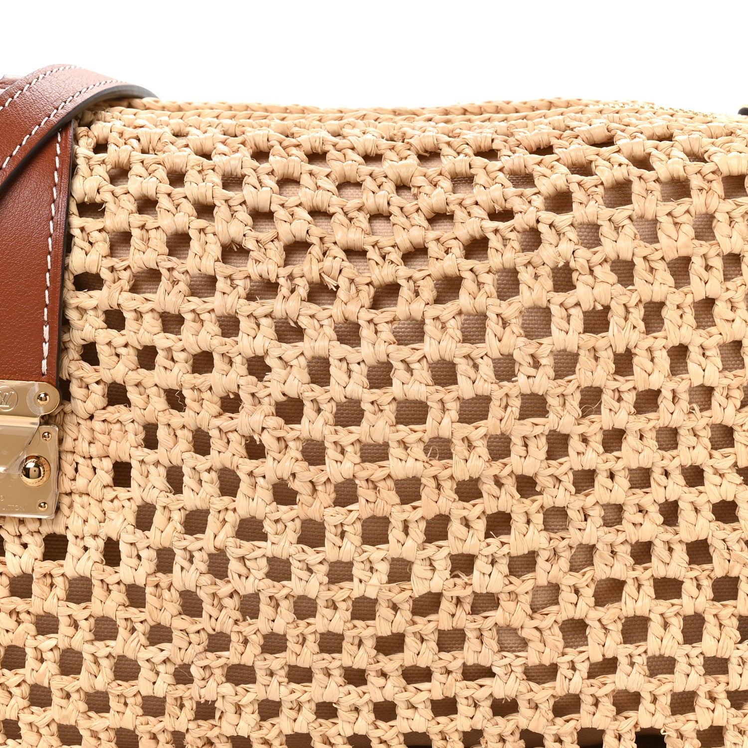 Louis Vuitton Raffia Side Trunk MM Natural Brown 7 of 10