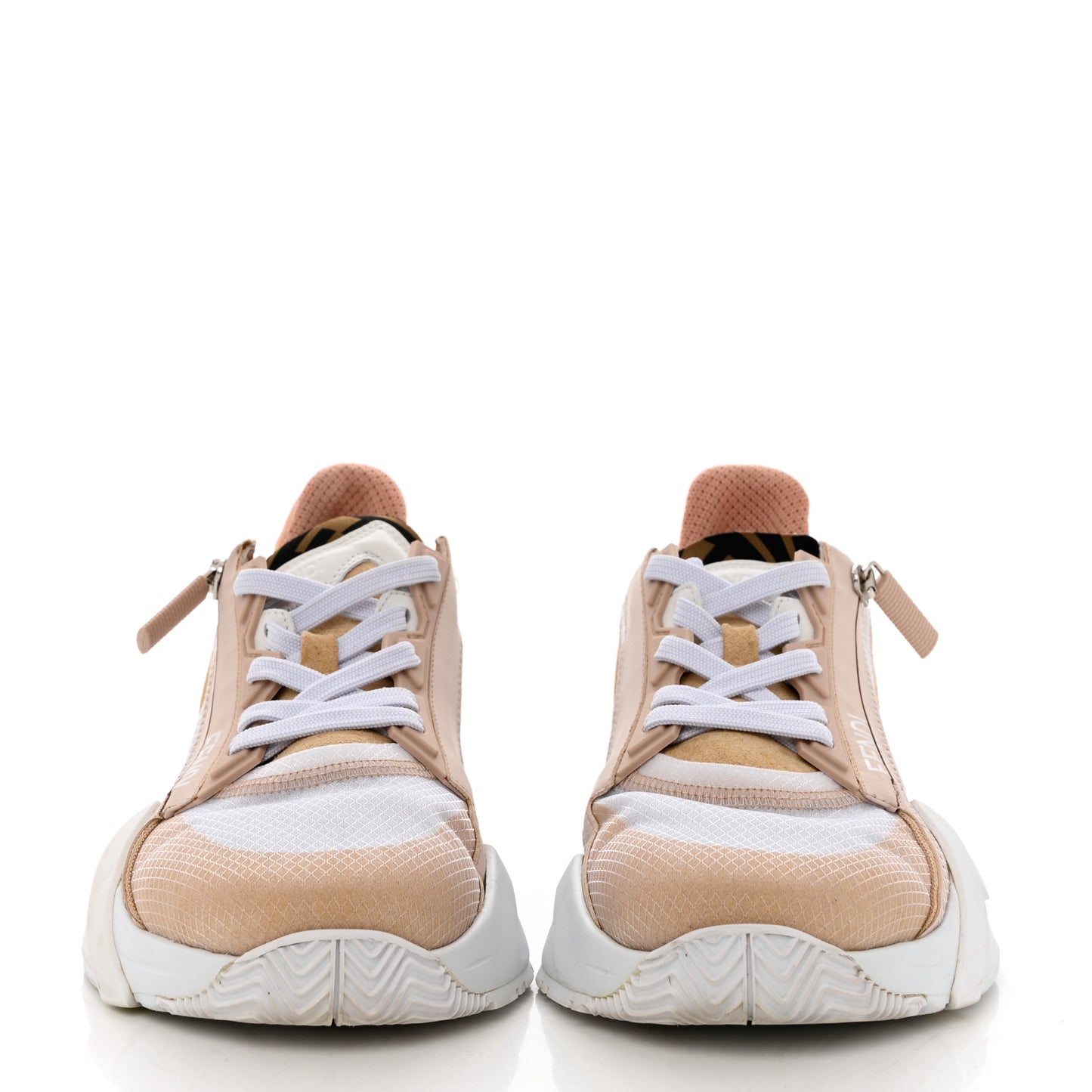 Nylon Suede Transparent Fendi Flow Low Top Sneakers 40 Light Rose