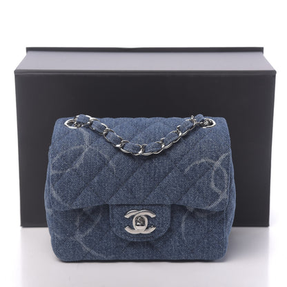Chanel Denim CC Quilted Mini Square Flap Blue 11 of 11