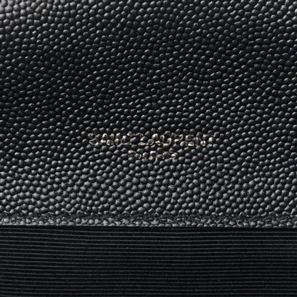 Saint Laurent Grain De Poudre Textured Mixed Matelasse Triquilt Small Monogram Satchel Black 7 of 11