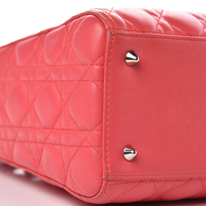 Christian Dior Lambskin Cannage Medium Lady Dior Pink 9 of 17
