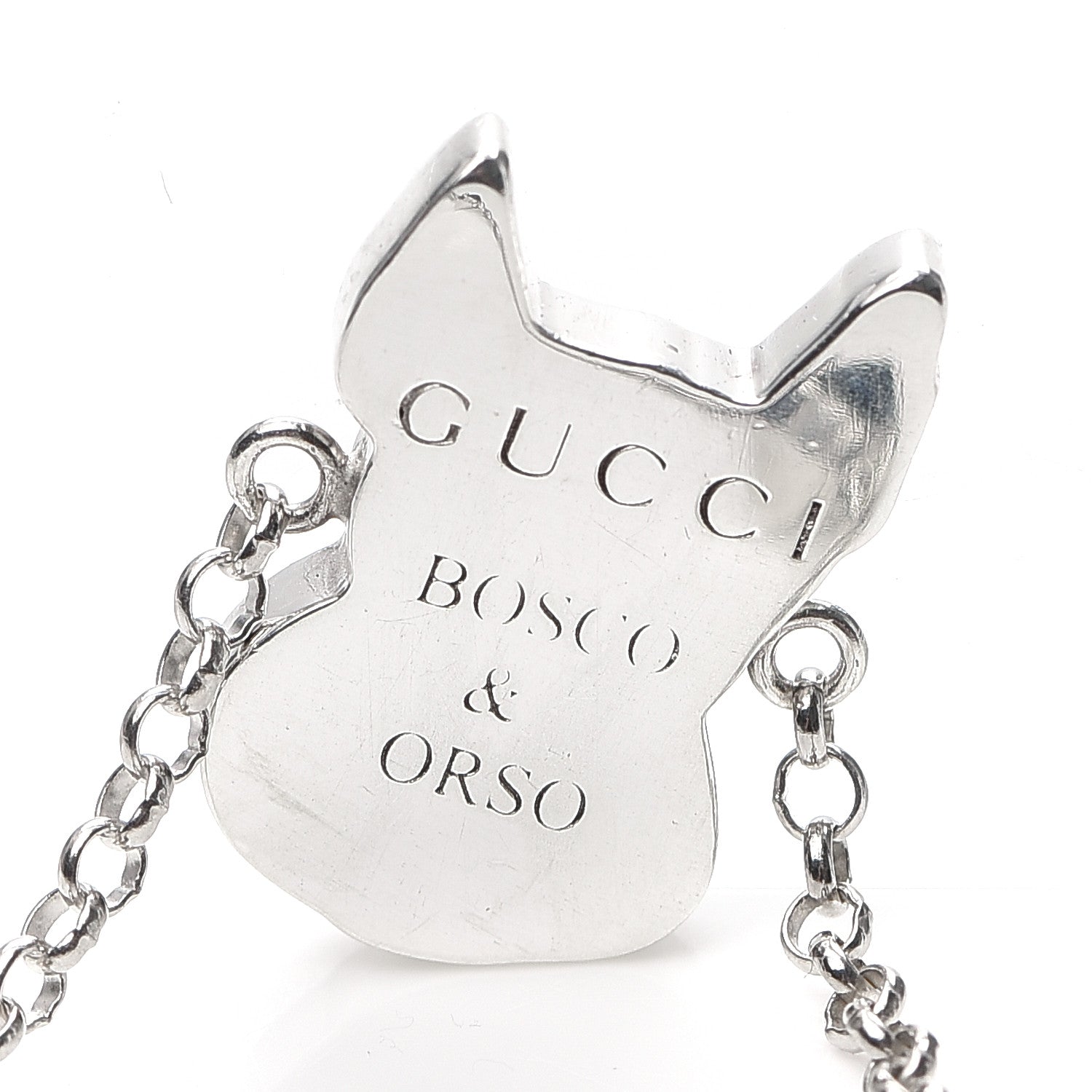 Gucci Sterling Silver Black Spinel Enamel Orso Bracelet 4 of 5