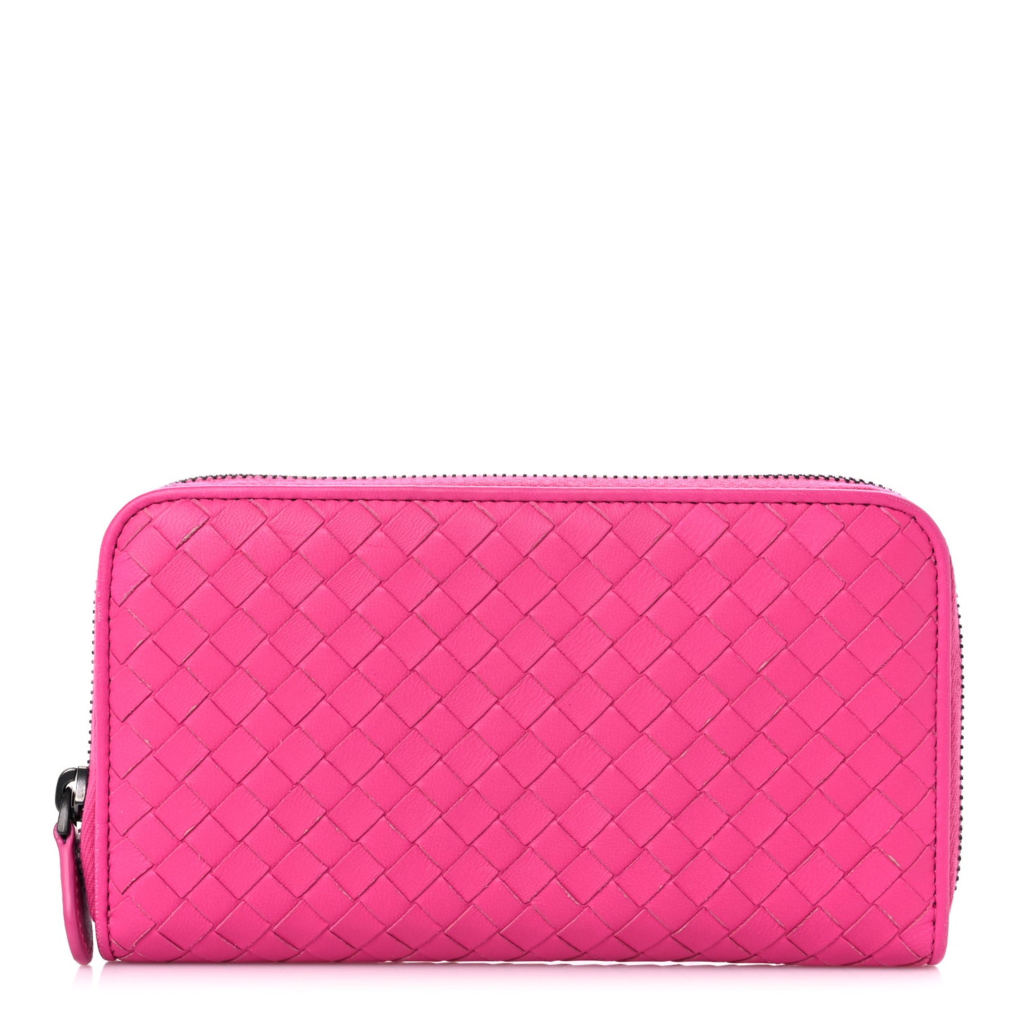 Nappa Intrecciato Zip Around Wallet Pink