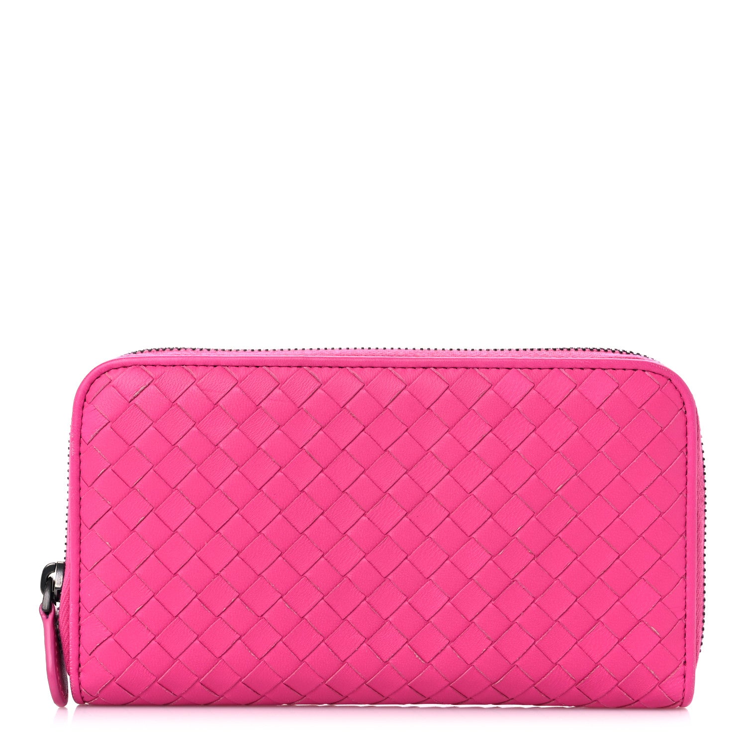 Bottega Veneta Nappa Intrecciato Zip Around Wallet Pink 1 of 17