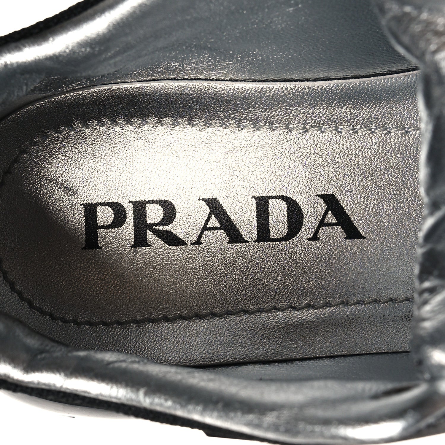 Prada Rubber Technical Knit Fabric Cloudbust Thunder Sneakers 35 Argento Black 8 of 9