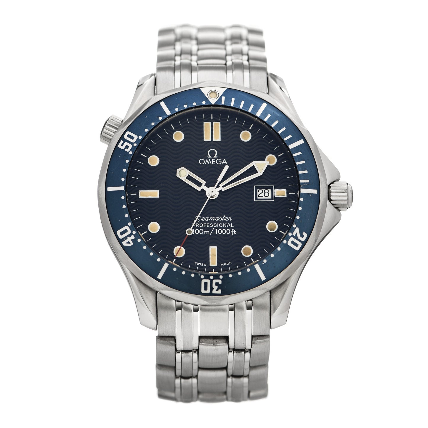 Stainless Steel 41mm Seamaster Professional Quartz Watch Blue 2221.80
