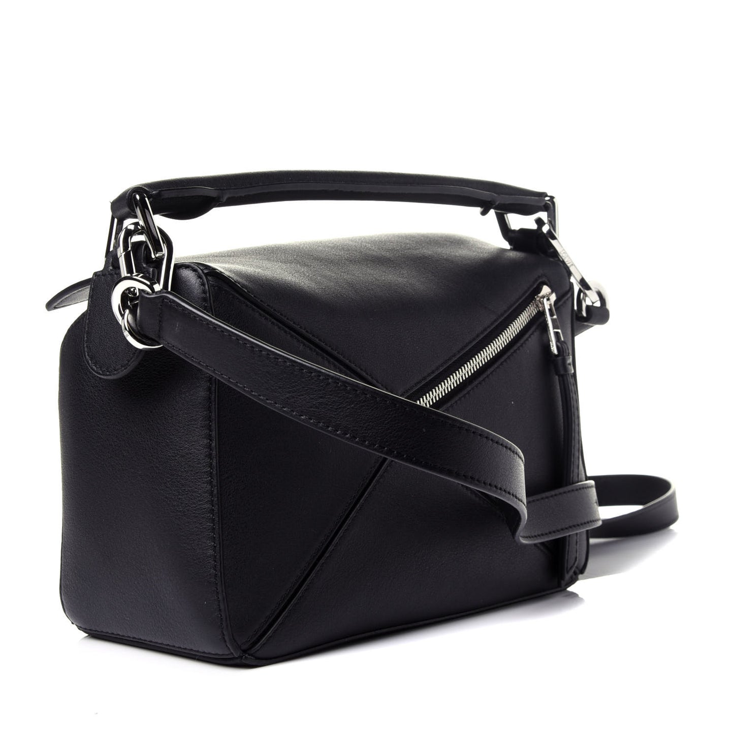 Calfskin Small Puzzle Bag Black