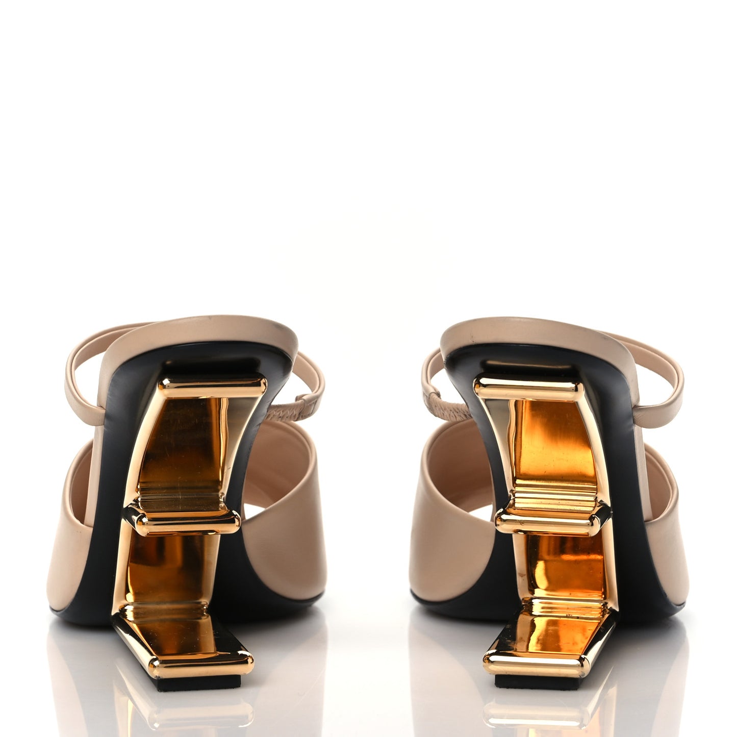 Calfskin Fendi First 95mm Slide Sandals 41 Poudre