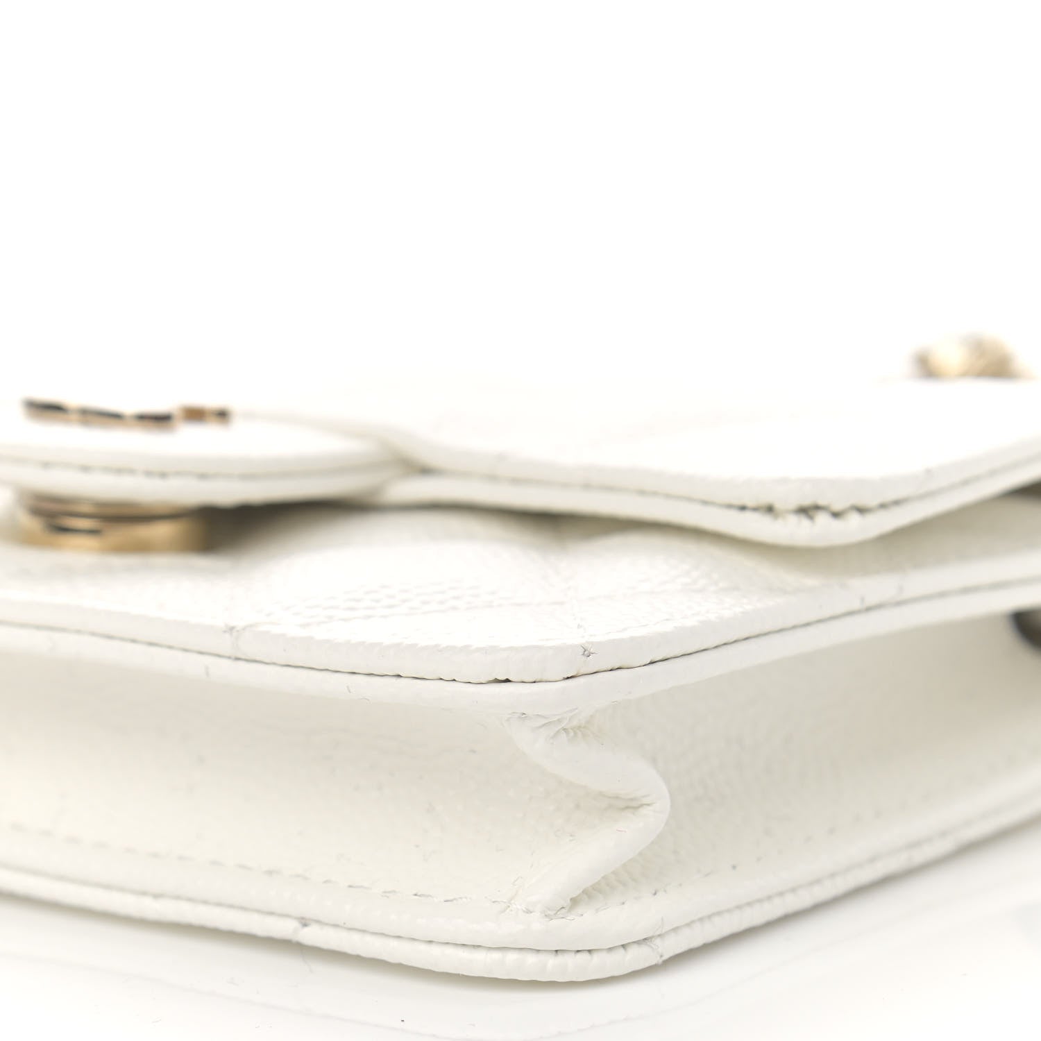 Chanel Caviar Quilted Mini Chain Bag White 11 of 12