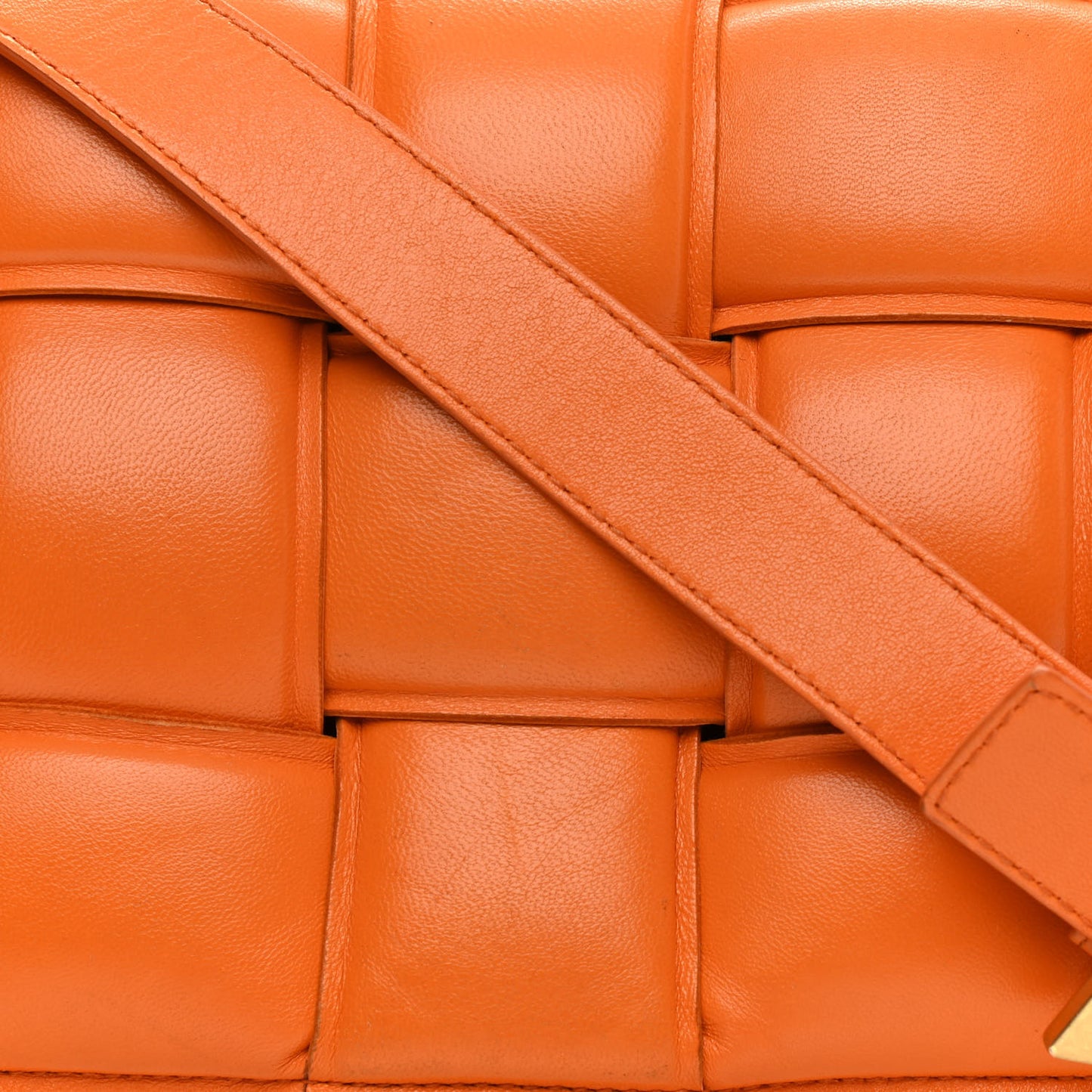 Nappa Maxi Intreccio Padded Cassette Crossbody Bag Clay