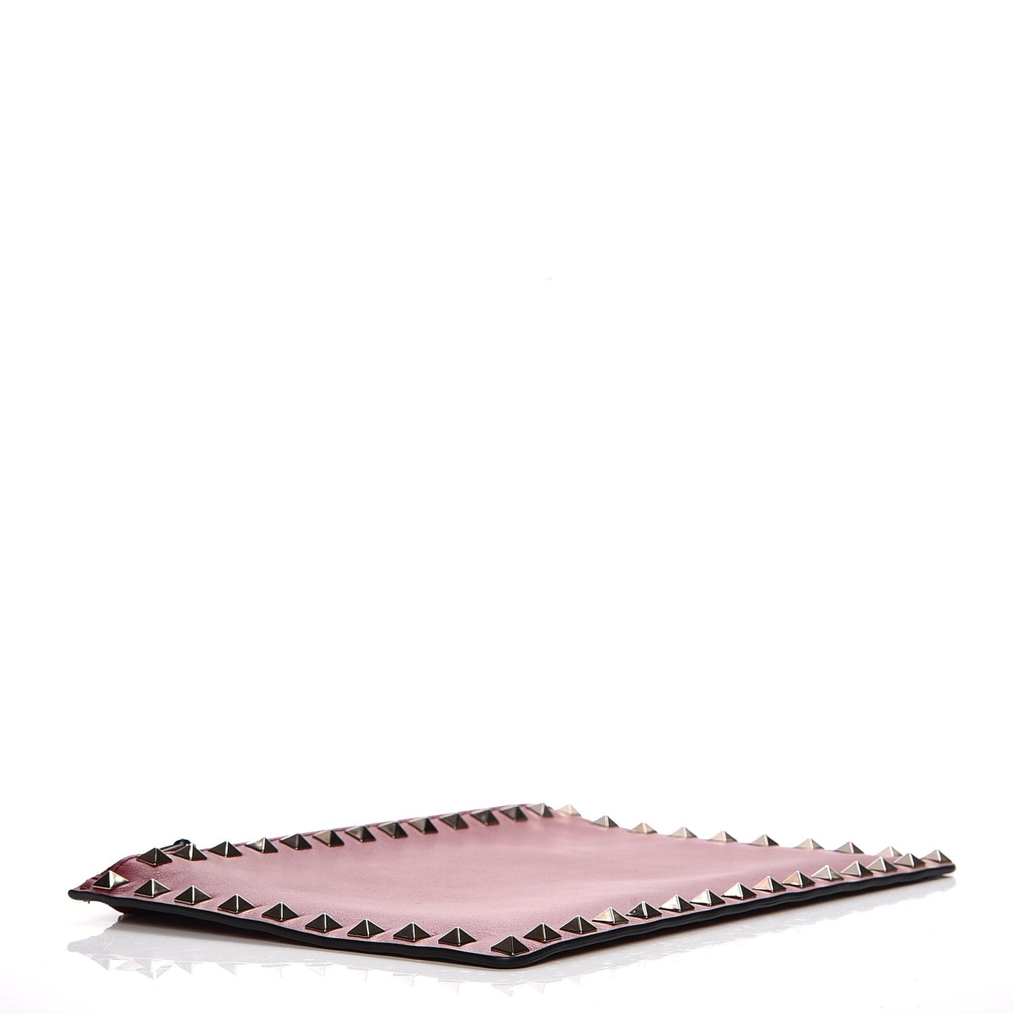 Vitello Medium Rockstud Zip Pouch Scarlet