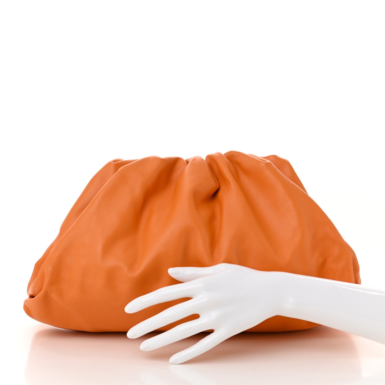 Bottega Veneta Smooth Butter Calf The Pouch Oversized Clutch Burnt Orange 2 of 10