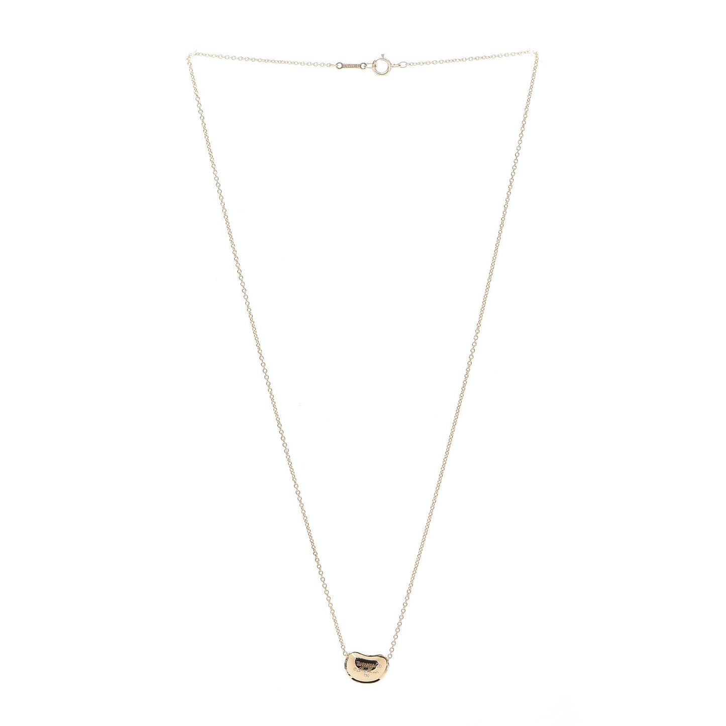 18K Yellow Gold 11mm Elsa Peretti Bean Pendant Necklace
