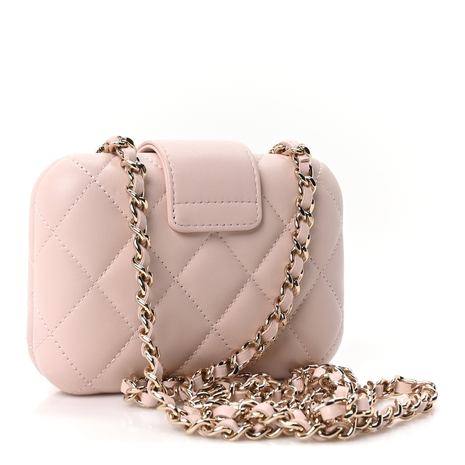 Chanel Lambskin Quilted Mini CC Chain Pocket Bag Light Pink 2 of 10