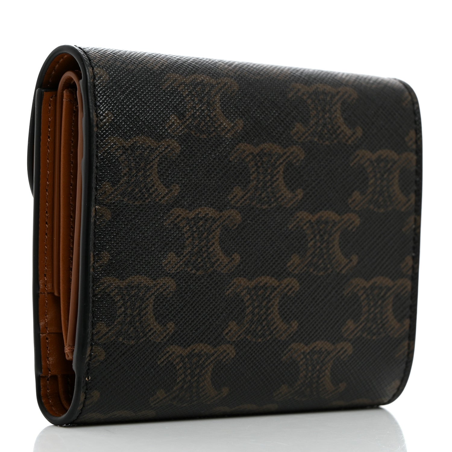 Celine Triomphe Canvas Small Triomphe Wallet Tan 3 of 8