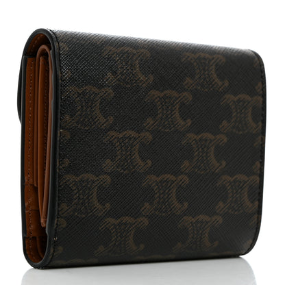 Celine Triomphe Canvas Small Triomphe Wallet Tan 3 of 8