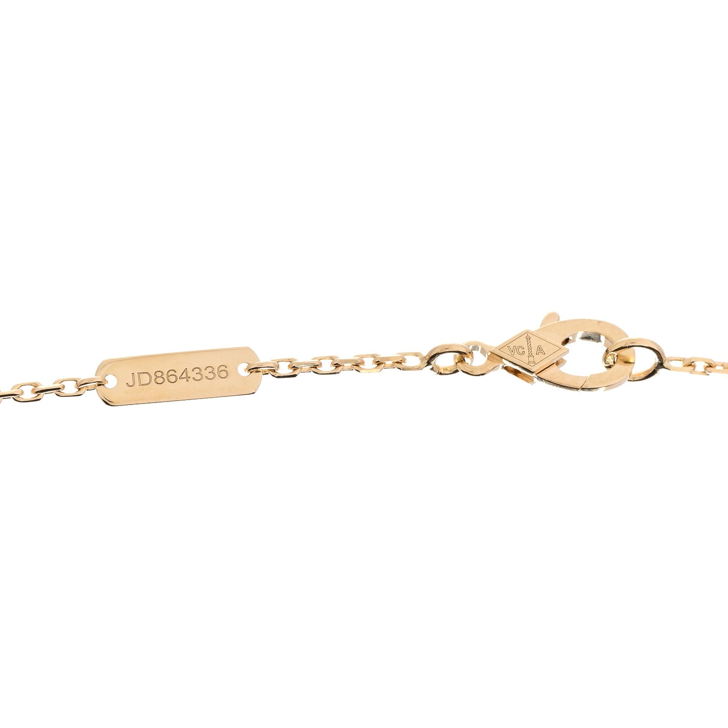 18K Yellow Gold Guilloche Vintage Alhambra Pendant Necklace