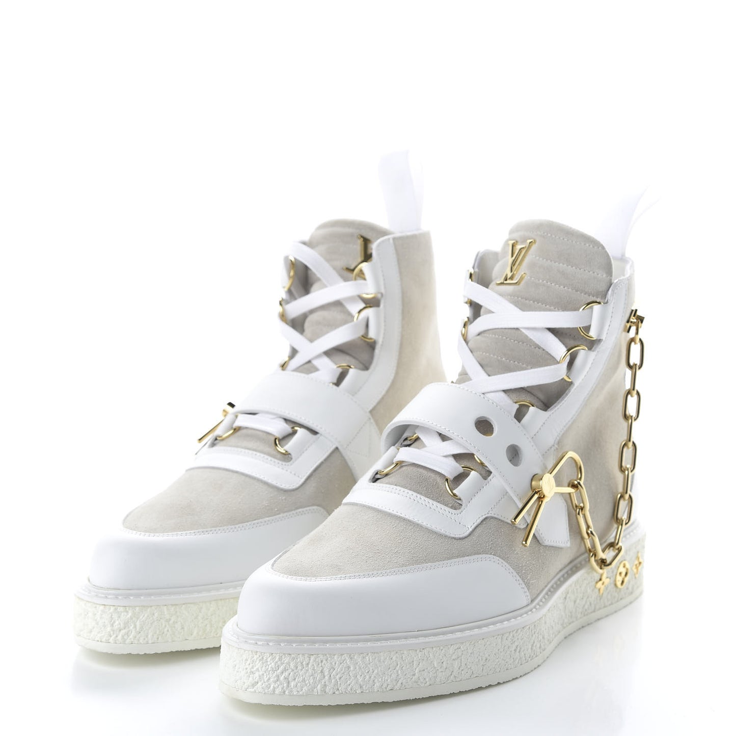 Calfskin Suede Mens Creeper Ankle Boots 8.5 White