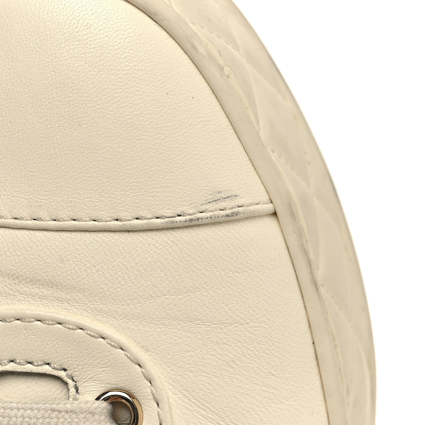Lambskin Logo Strap Sneakers 37 Ivory Black