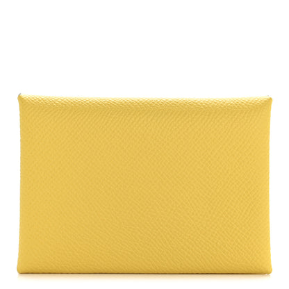 Hermes Epsom Calvi Duo Card Case Jaune De Naples 1 of 8