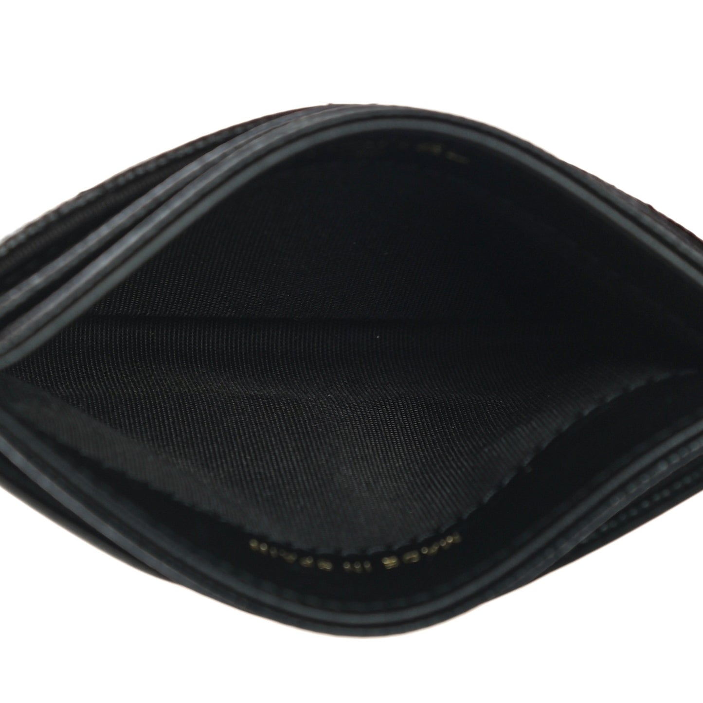 Caviar Quilted Filigree Card Holder Black