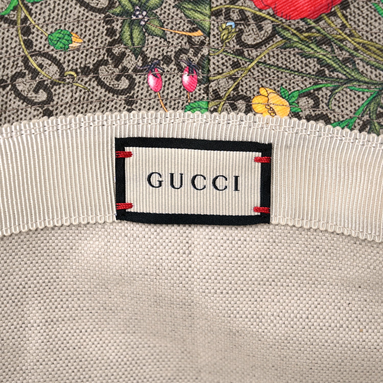 Gucci GG Supreme Monogram Flora Fedora Hat L White 7 of 8
