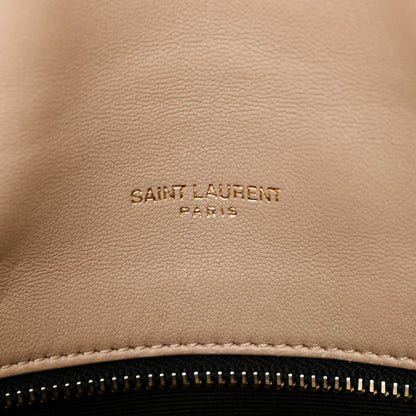 Saint Laurent Lambskin Quilted Toy Loulou Puffer Monogram Chain Satchel Nude Powder 6 of 10