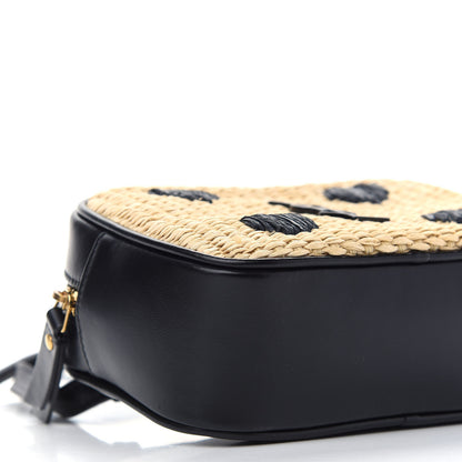 Saint Laurent Raffia Canvas Monogram Lou Heart Belt Bag Beige Black 8 of 9