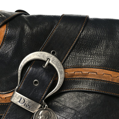 Christian Dior Calfskin Medium Gaucho Double Saddle Bag Black 8 of 10