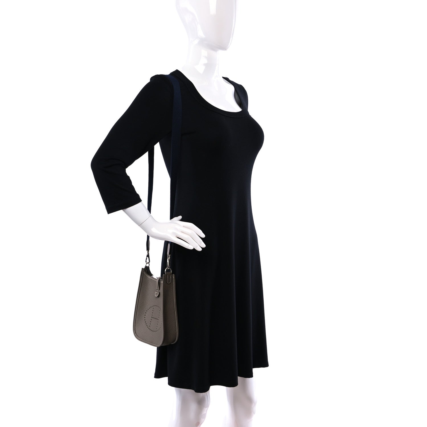Hermes Taurillon Clemence Amazone Evelyne TPM Etoupe Bleu Indigo 2 of 10
