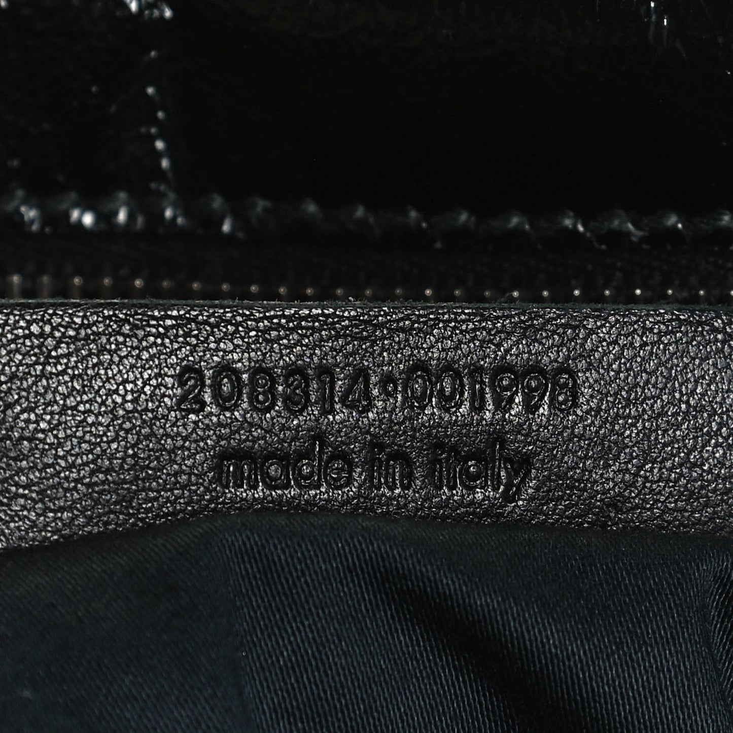 Textured Patent Medium Easy Y Bag Black