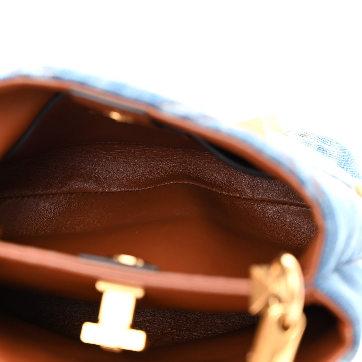 Denim Small Roman Stud The Handle Bag Light Denim Selleria