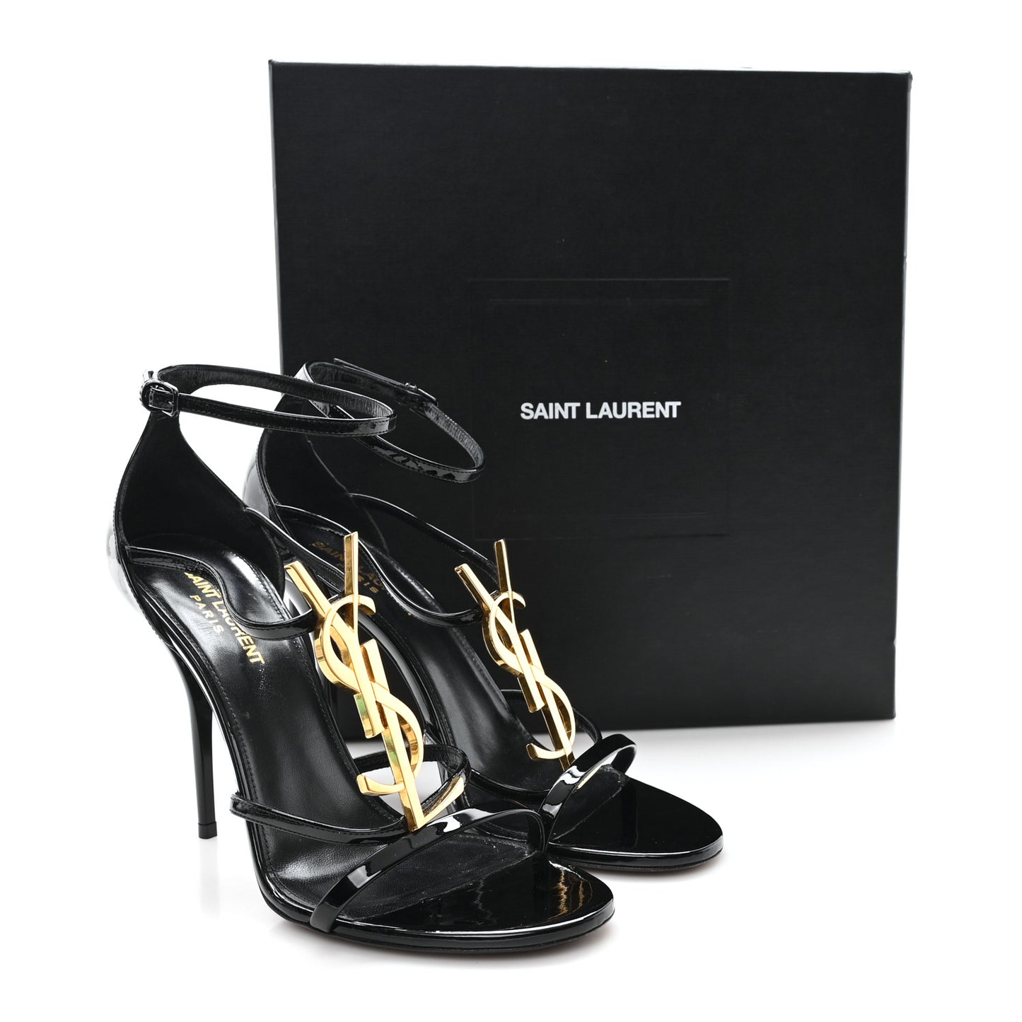Patent Cassandra 100 Ankle Strap Sandals 40 Black