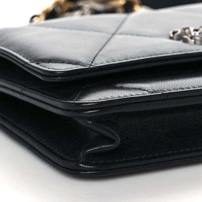 Chanel Lambskin Quilted Chanel 19 Wallet On Chain WOC Black 7 of 11