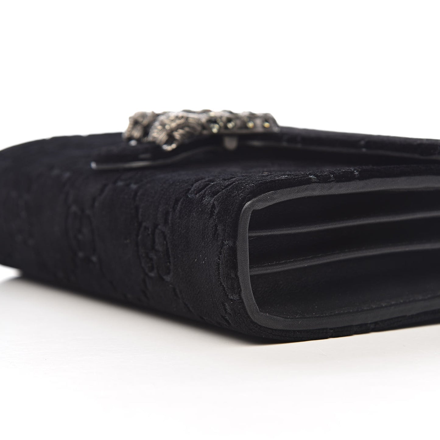 Velvet GG Monogram Mini Dionysus Chain Wallet Black